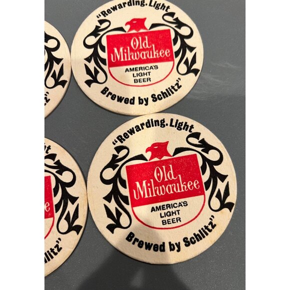 Vintage Old Milwaukee America's Light Beer Cardboard Beer Coasters Set of 4 1964 - Picture 3 of 6